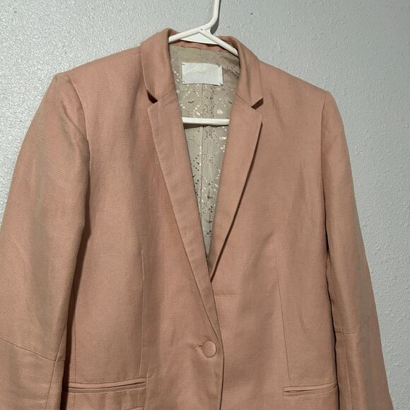 Zadig & Voltaire Vedy Spi Deluxe Blazer 36 Rose Pink Small Linen Cotton - Picture 3 of 14